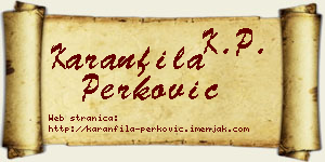 Karanfila Perković vizit kartica